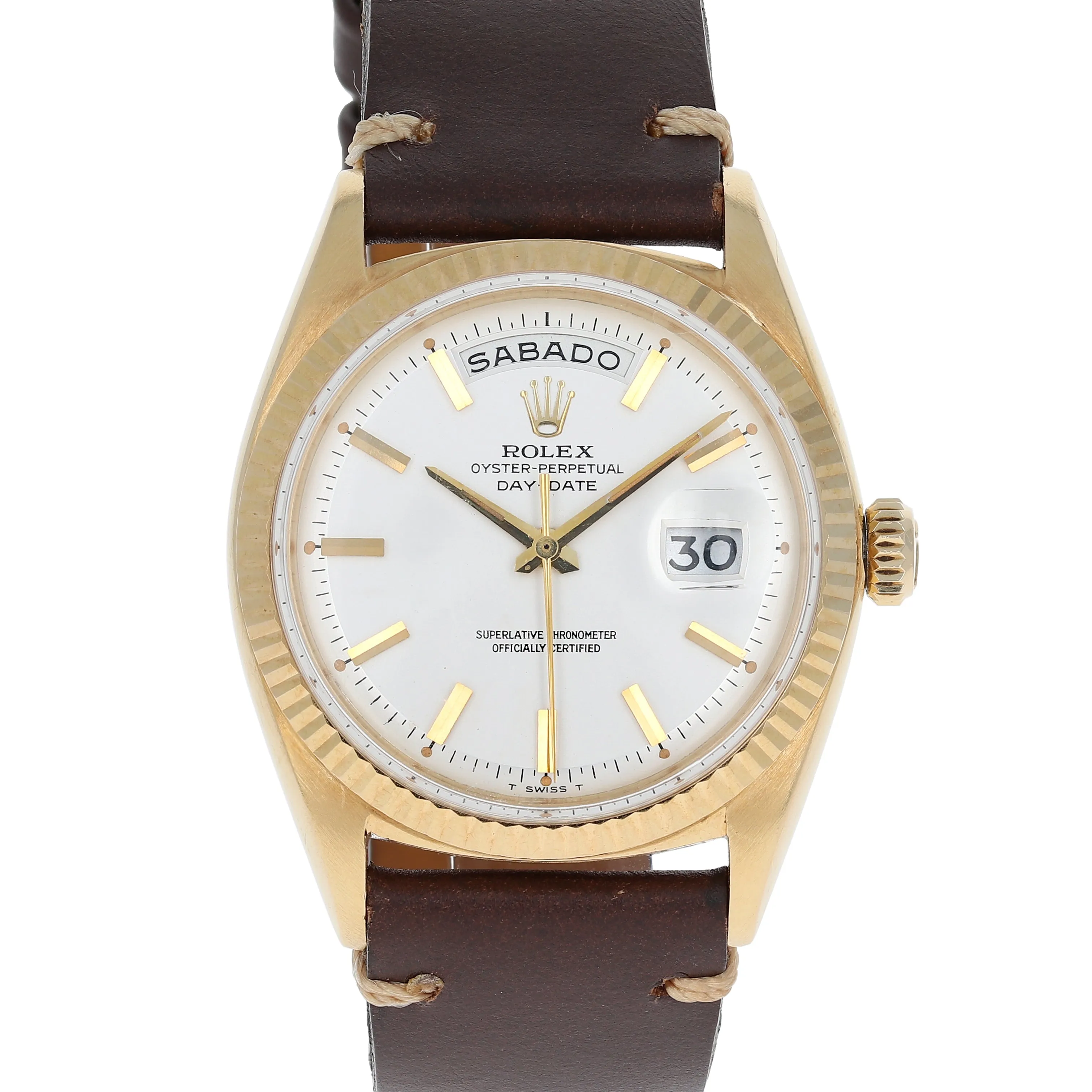 Rolex Day-Date 1803 Cal. 1555 Automatic Spanish Silver c. 1965 18k Yellow Gold 36 mm