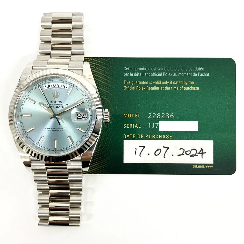Rolex Day Date 228236 Ice Blue Dial Jul 2024