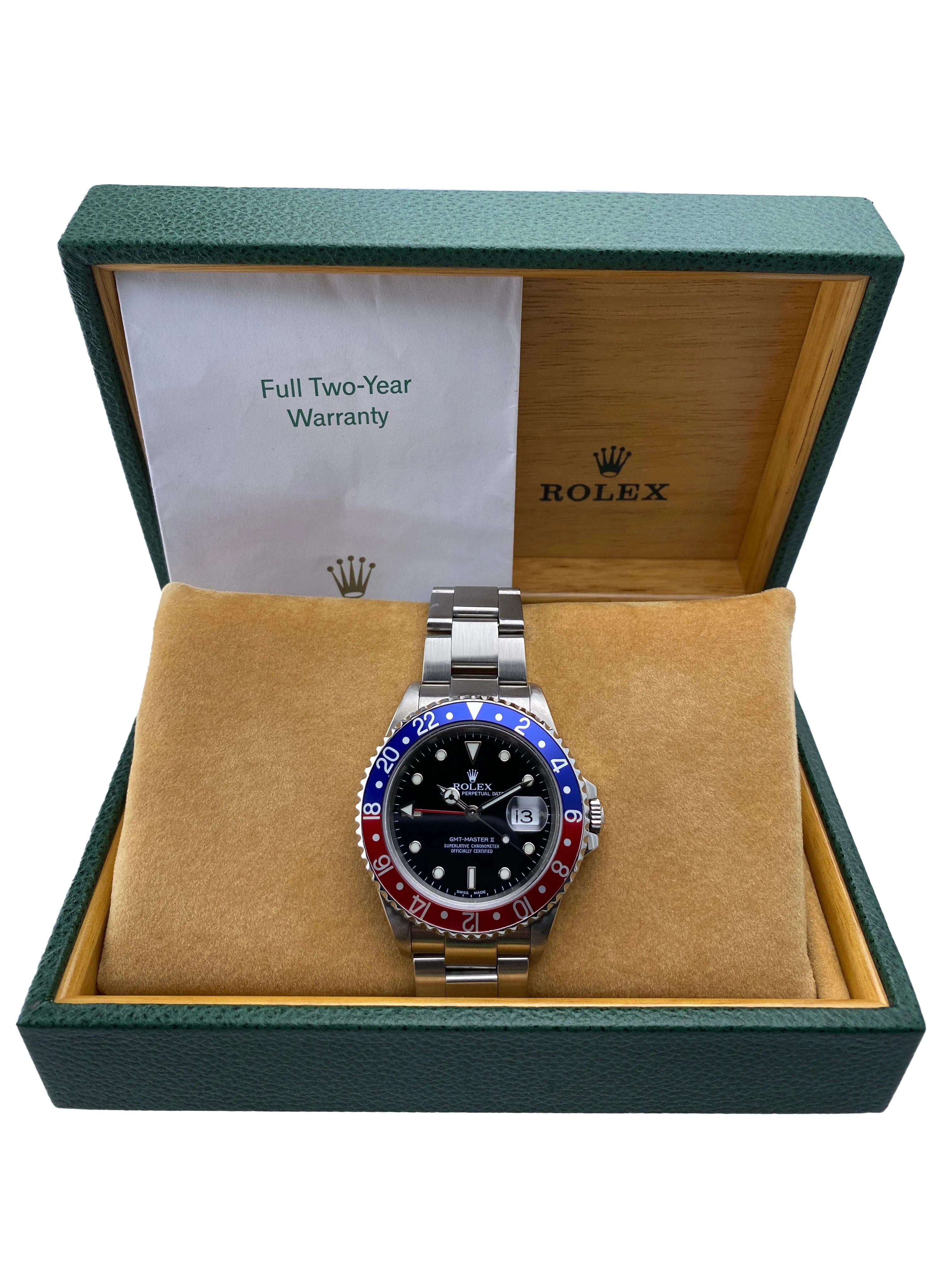 Rolex GMT Master II 16710 Pepsi Bezel Mens Watch Box Papers