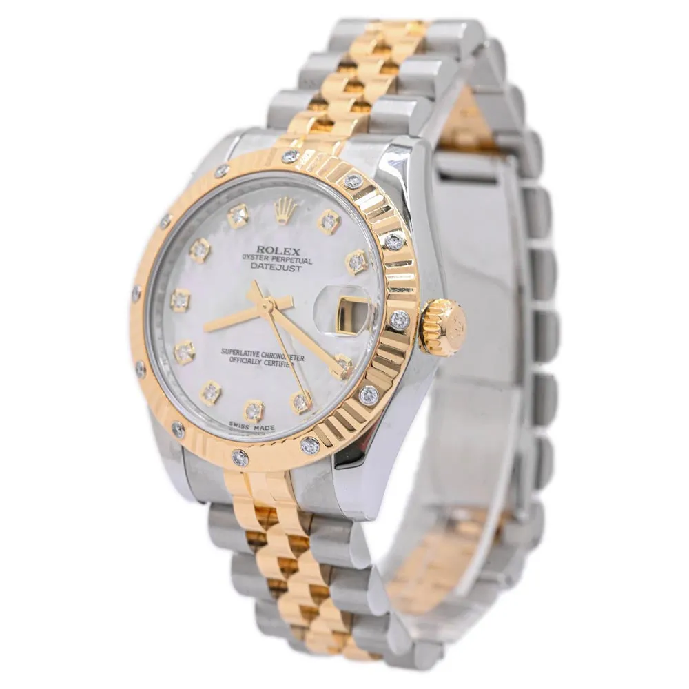 Rolex Ladies Datejust 31mm FACTORY Two Tone MOP Diamond Dial Watch Reference #: 178313
