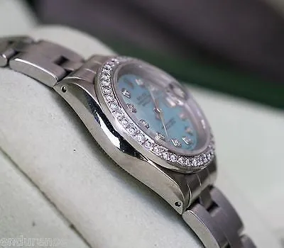 ROLEX LADIES VINTAGE STEEL DATEJUST DIAMOND BEZEL & MOTHER-OF-PEARL DIAL 6917