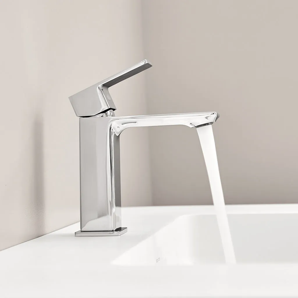 Rondo Bathroom Faucet - Single Hole - 6" Brass/Polished Chrome