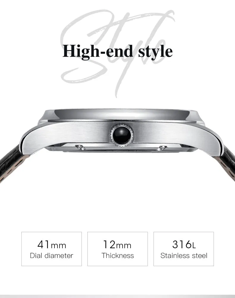 Sea-Gull Manual Tourbillon Mechanical Watch with Luxury Alligator Leather Strap. Model :8810