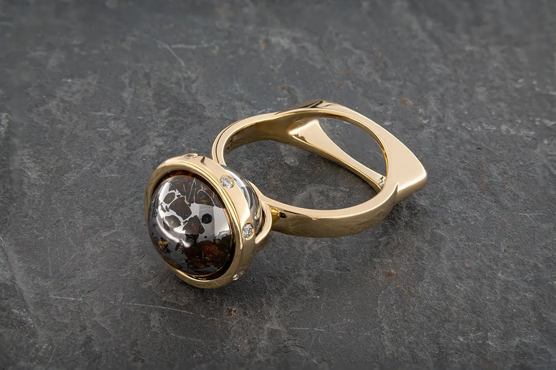 Seymchan Meteorite Sphere - Ring