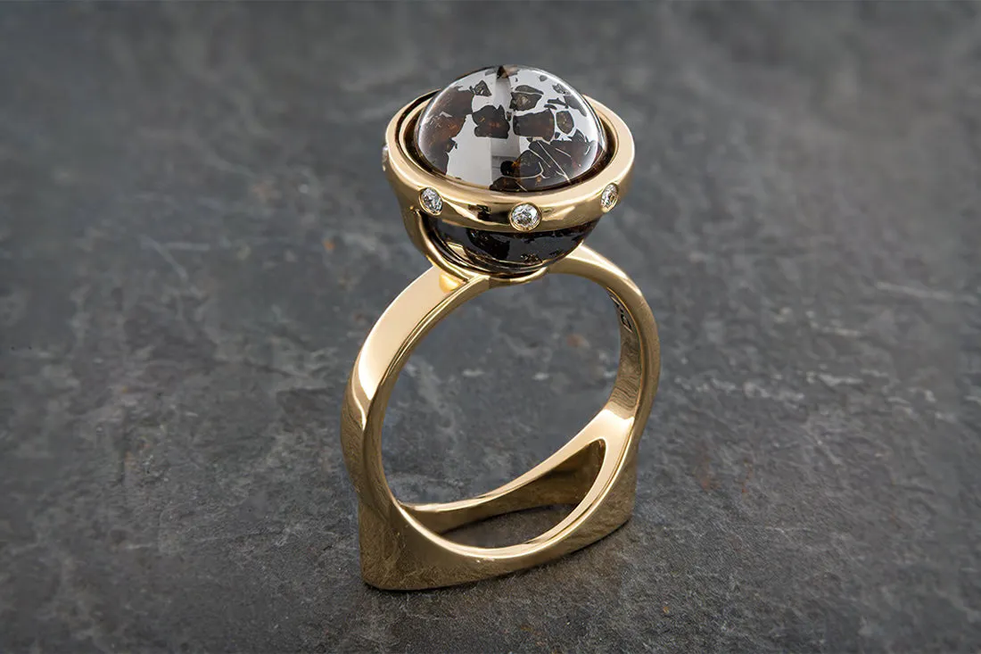 Seymchan Meteorite Sphere - Ring