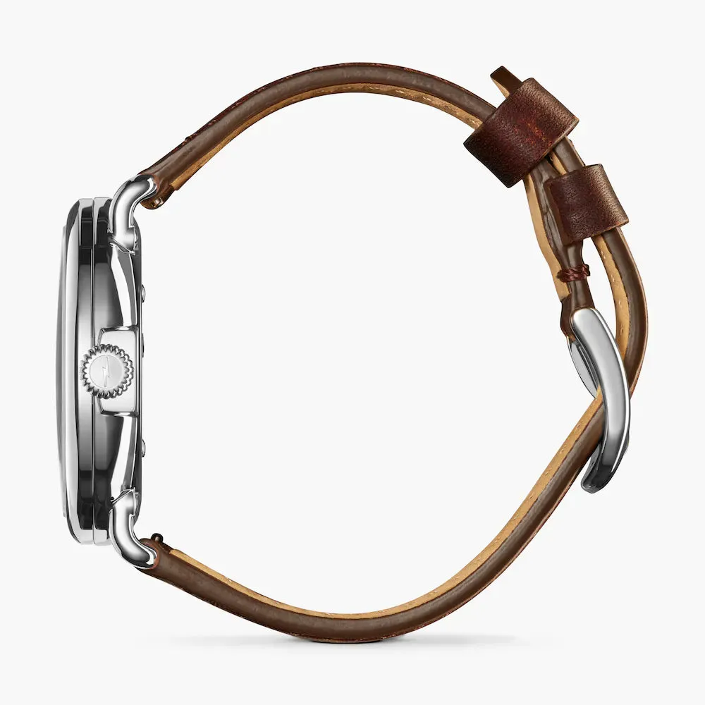 Shinola, The Runwell 41mm Sub Second Midnight Blue Dial Cattail Brown Leather