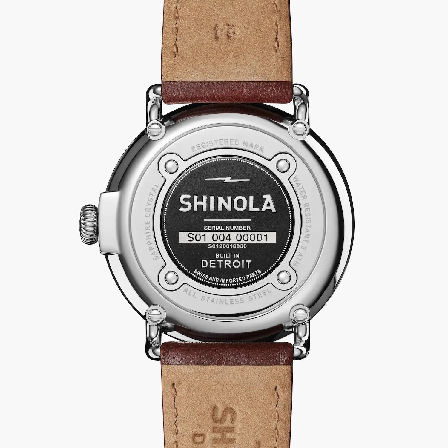 Shinola, The Runwell 47mm Grey Dial Cognac Leather
