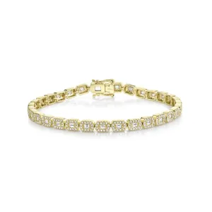 Shy Creation Diamond Baguette Bracelet