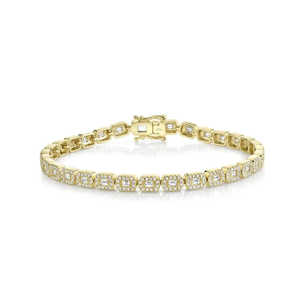 Shy Creation Diamond Baguette Bracelet