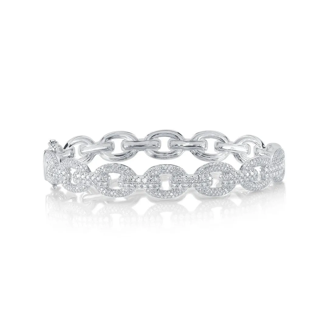 Shy Creation Pave Diamond Link Bangle