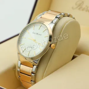 Silver PT Designer Bezel Metal Band Round Watch Diamond Cut Cuban Bracelet G86G