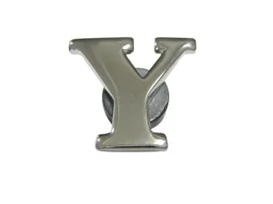 Silver Toned Letter Y Monogram Magnet