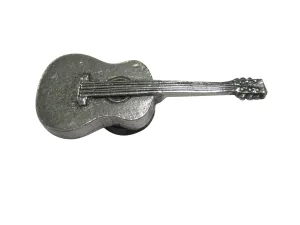Silver Toned Textured Classic Guitar Magnet