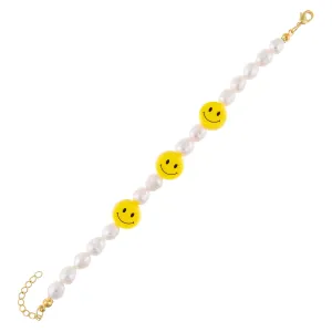 Smiley Face Pearl Bracelet