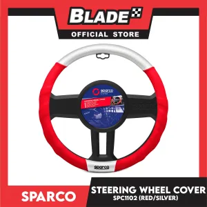 Sparco Steering Wheel Cover (Red/Silver) SPC1102 For Toyota, Mitsubishi, Honda, Hyundai, Ford, Nissan, Suzuki, Isuzu, Kia, MG And More