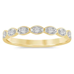 Stackable Ring with 0.10ct of Diamonds in 9ct Yellow Gold
