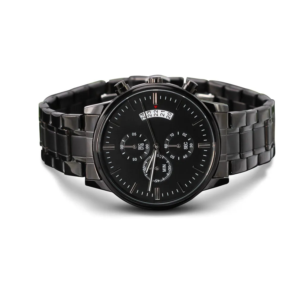 Step Dad Engraved Watch, Stepped Up Dad, Personalized Stepfather Watch