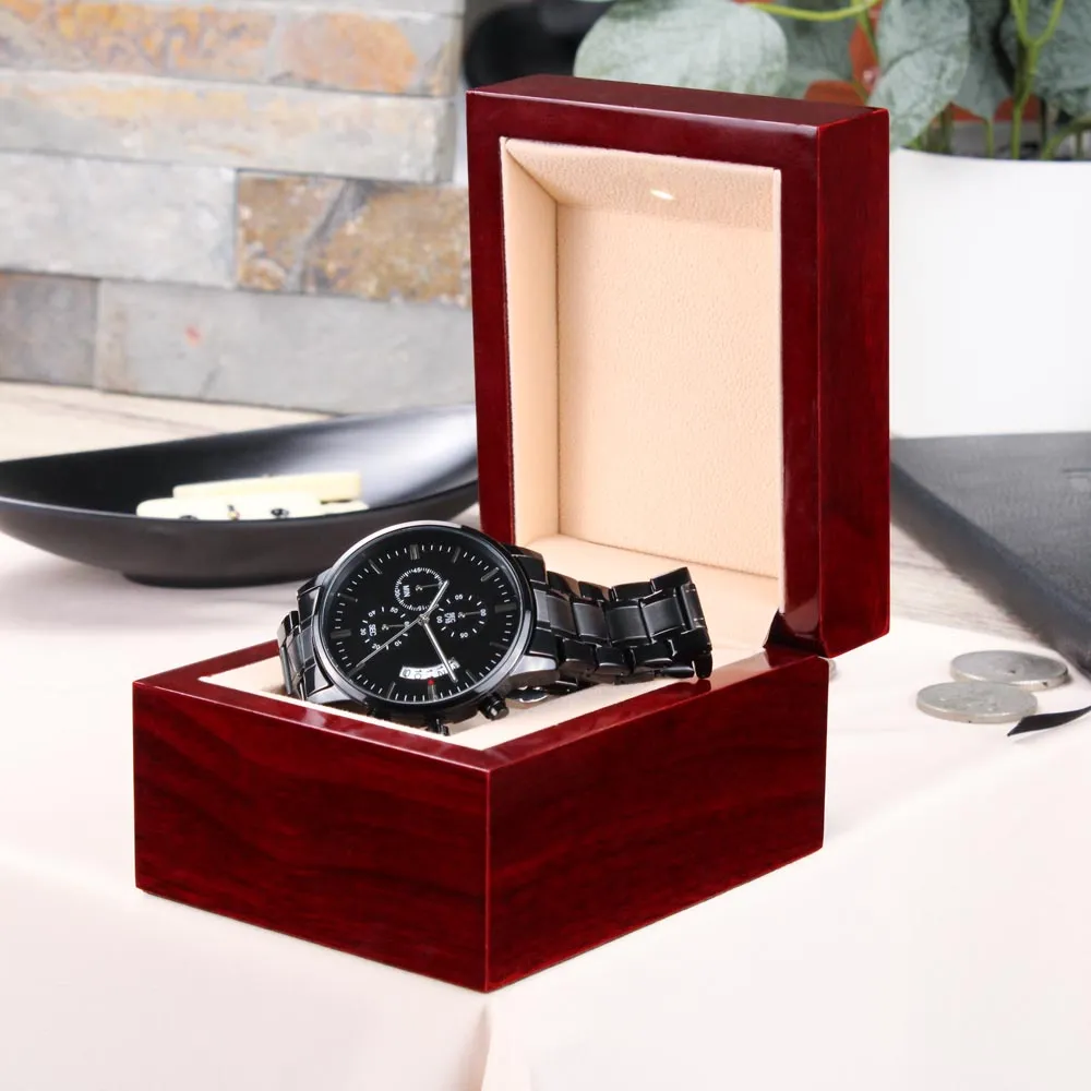 Step Dad Engraved Watch, Stepped Up Dad, Personalized Stepfather Watch