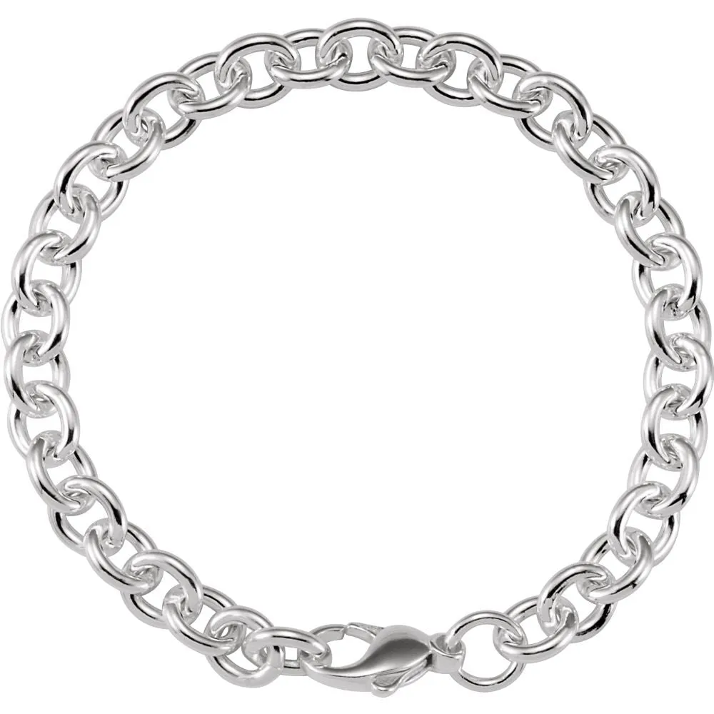 Sterling Silver 7.75mm Cable Bracelet