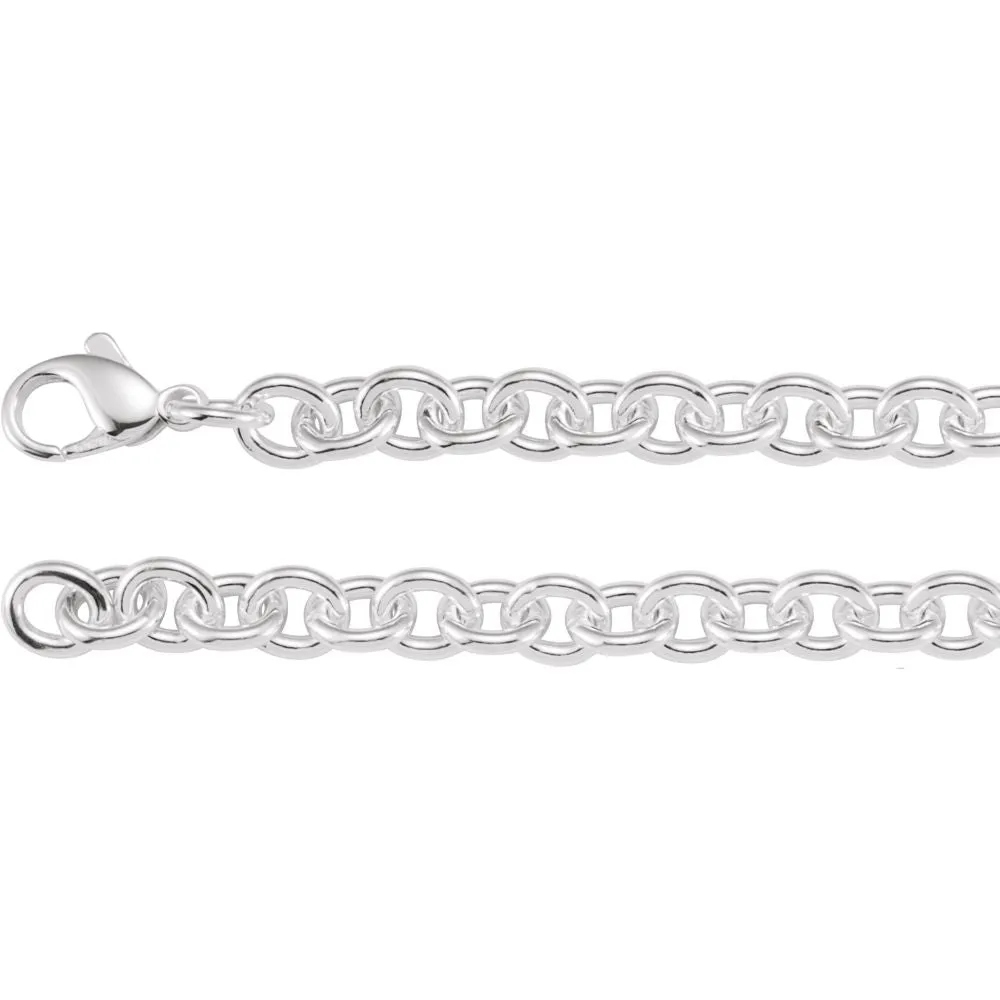 Sterling Silver 7.75mm Cable Bracelet