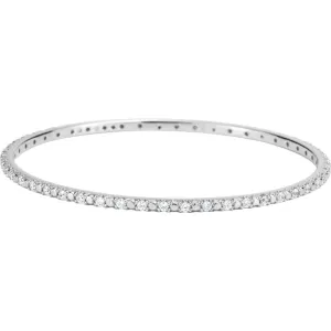 Sterling Silver Cubic Zirconia Bangle Bracelet