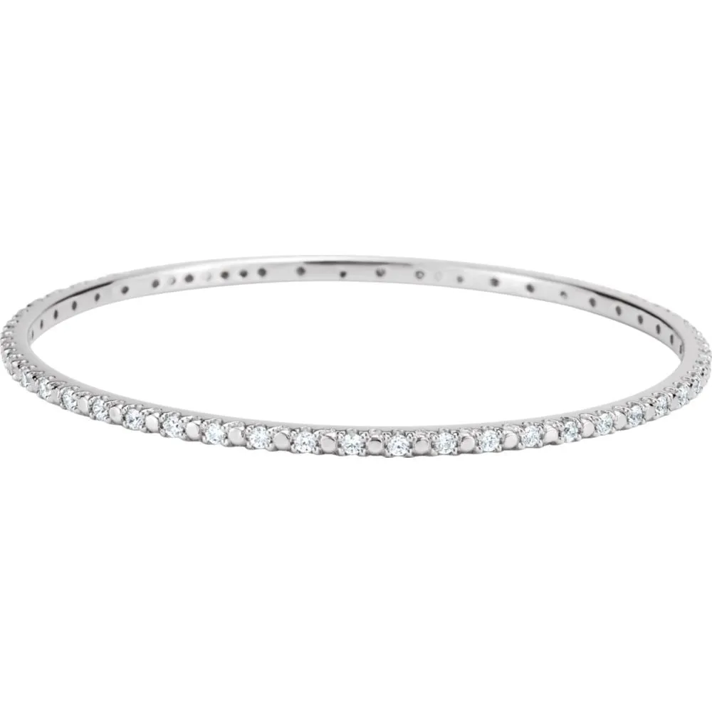 Sterling Silver Cubic Zirconia Bangle Bracelet