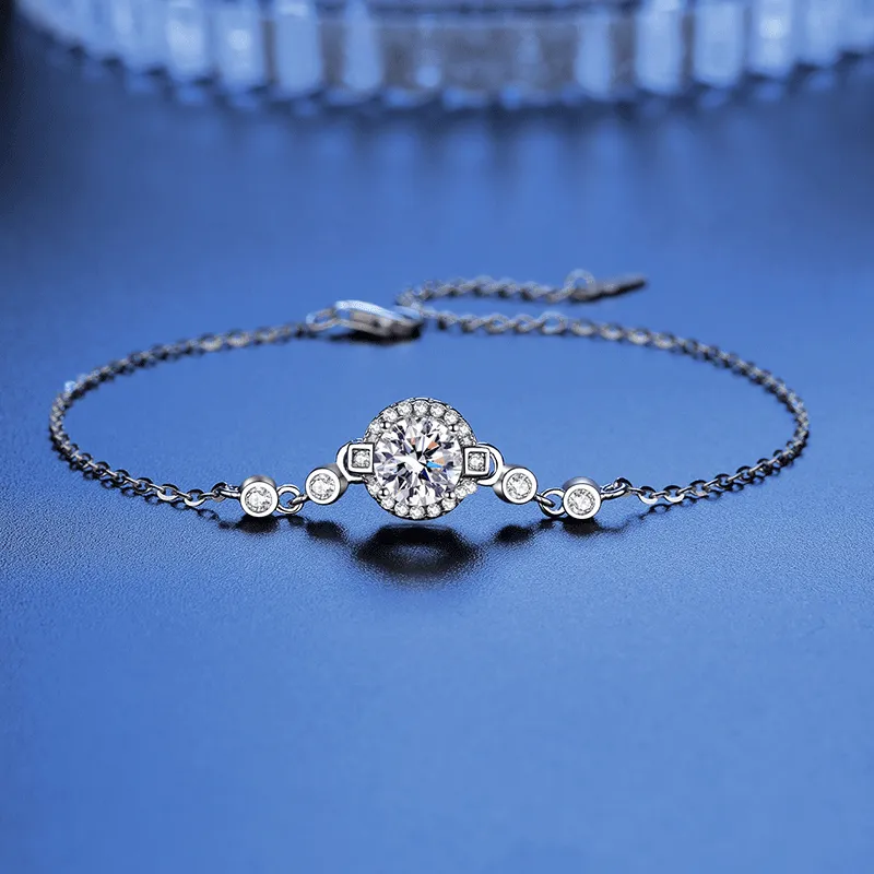 Symmetrical Disc Fashion Moissanite Bracelet