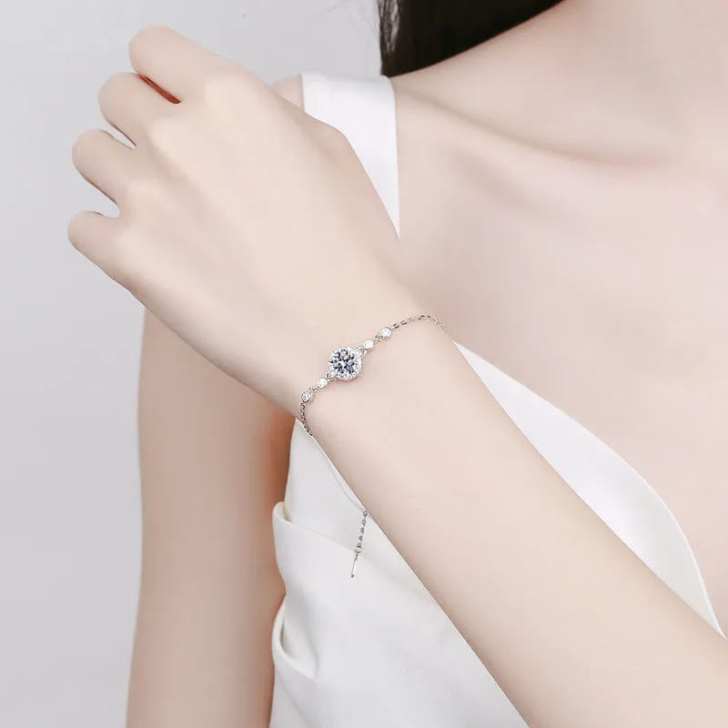 Symmetrical Disc Fashion Moissanite Bracelet