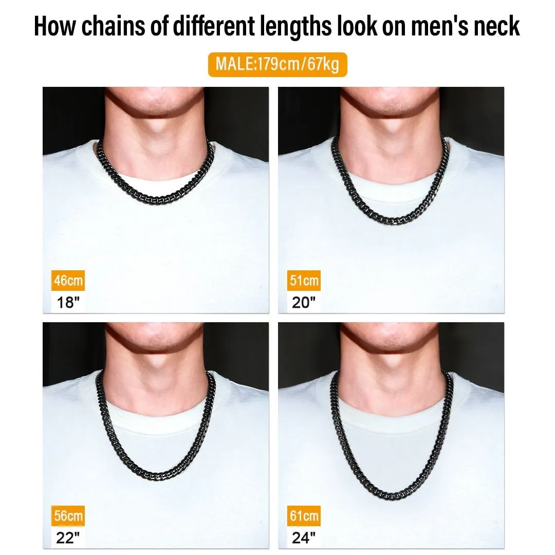 The Black Mamba® - 10mm Black Cuban Link Chain in Black Gold