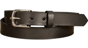 The Colt: Black Non Stitched Leather Belt Petite Width 1.00"