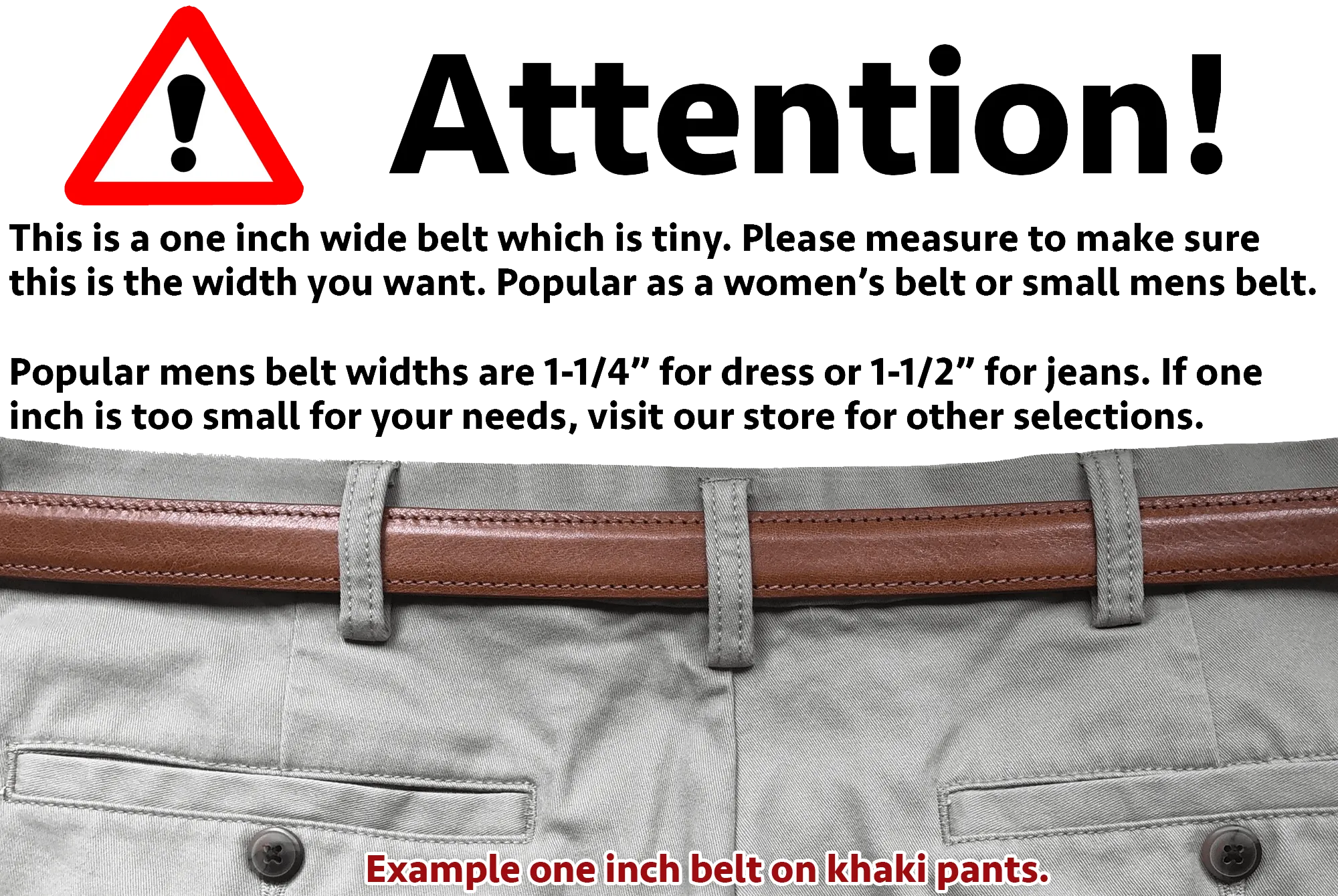 The Colt: Medium Brown Non Stitched Leather Belt Petite Width 1.00"