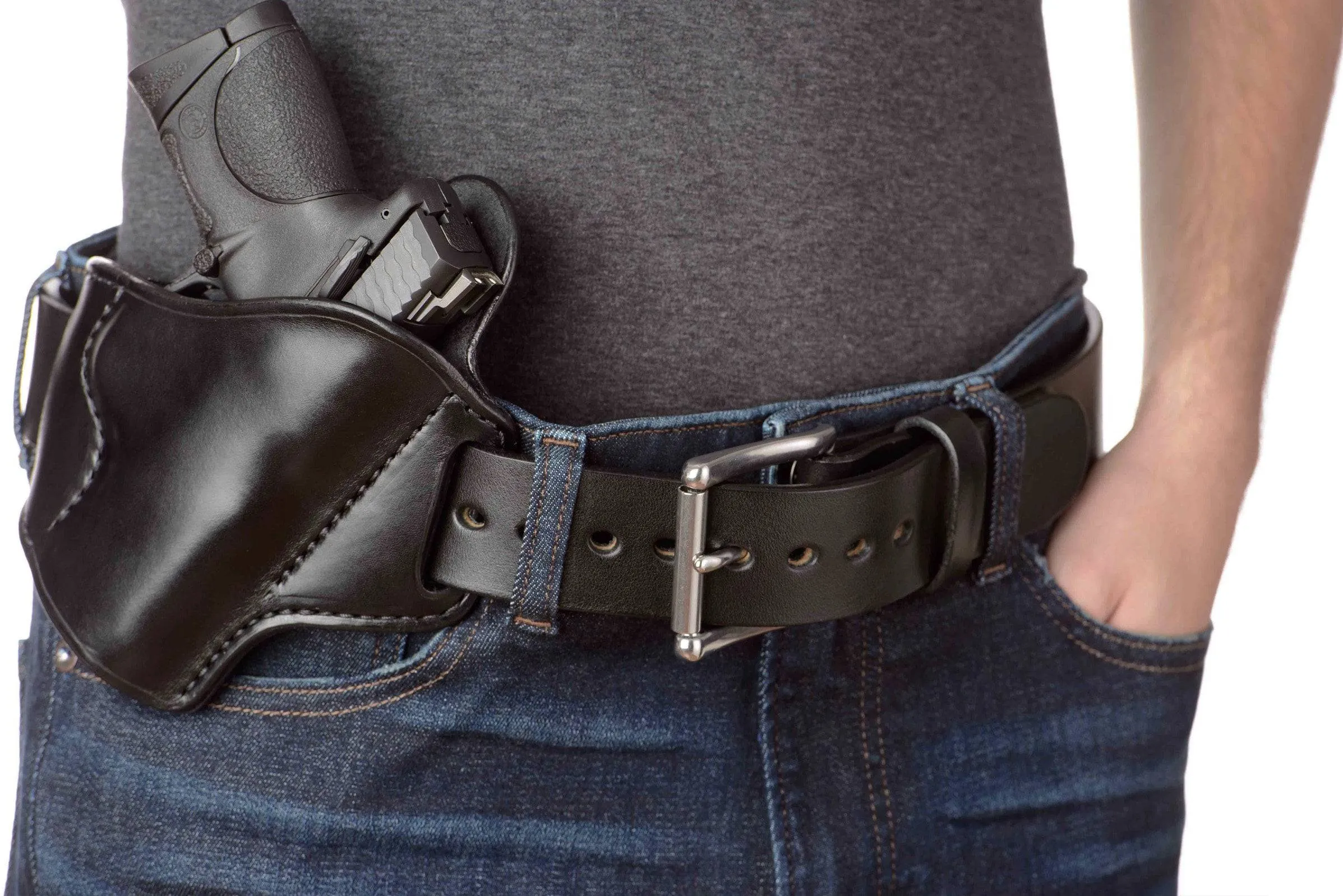 The Eastwood: Men's Black Non Stitched Leather Belt Max Thick 1.75" Extra Wide