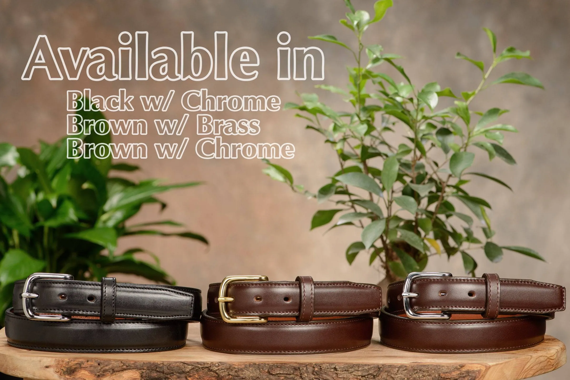 The Stallion: Men's Chocolate Brown Stitched Italian Leather Belt With Chrome Buckle 1.25"
