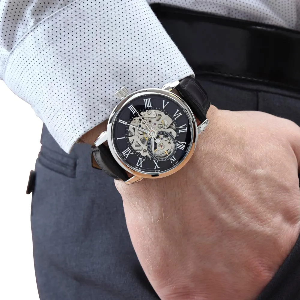 To My Husband | Love You More Than Yesterday | Luxury Openface Men's Watch With Genuine Leather Band