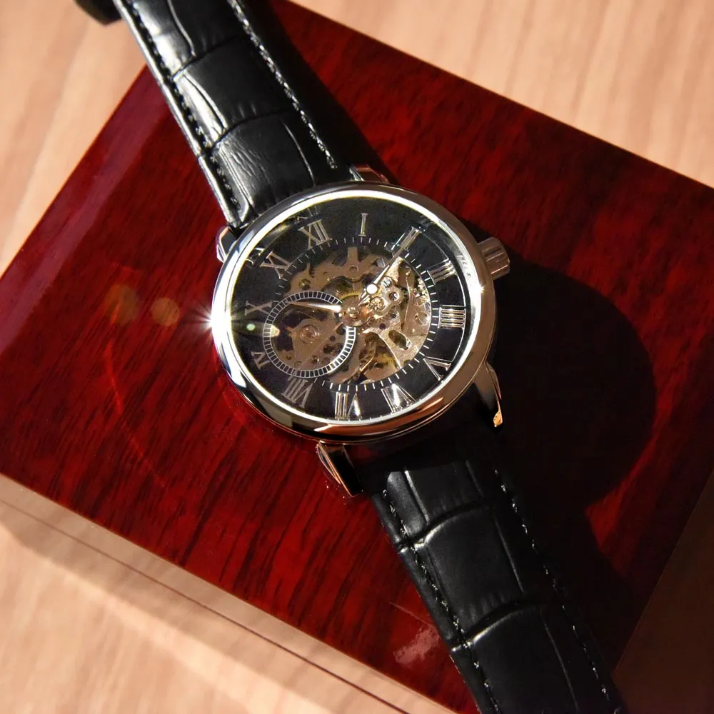 To My Husband | Love You More Than Yesterday | Luxury Openface Men's Watch With Genuine Leather Band