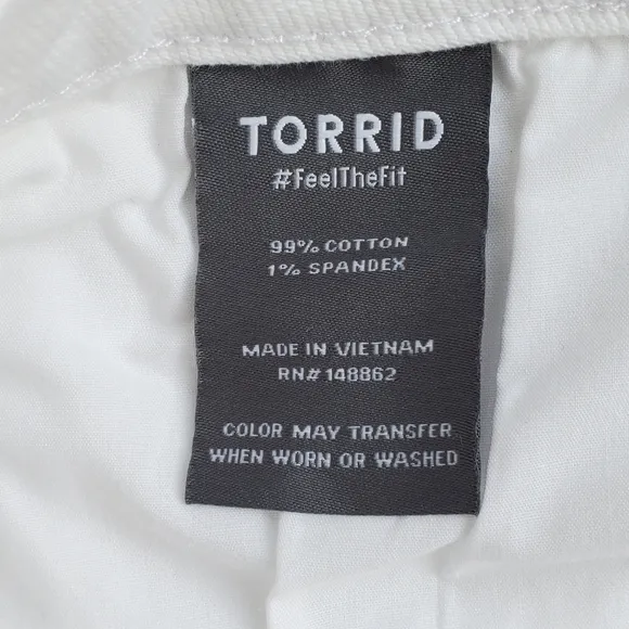 Torrid plus vintage stretch denim high rise distressed shorts, 26/ 49&quot;, …