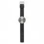 Tube watch D42 steel with black leather strap