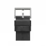 Tube watch D42 steel with black leather strap