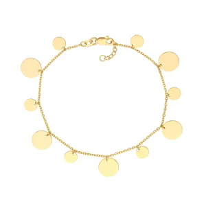 Two-Sized Dangle Disc Chain Bracelet