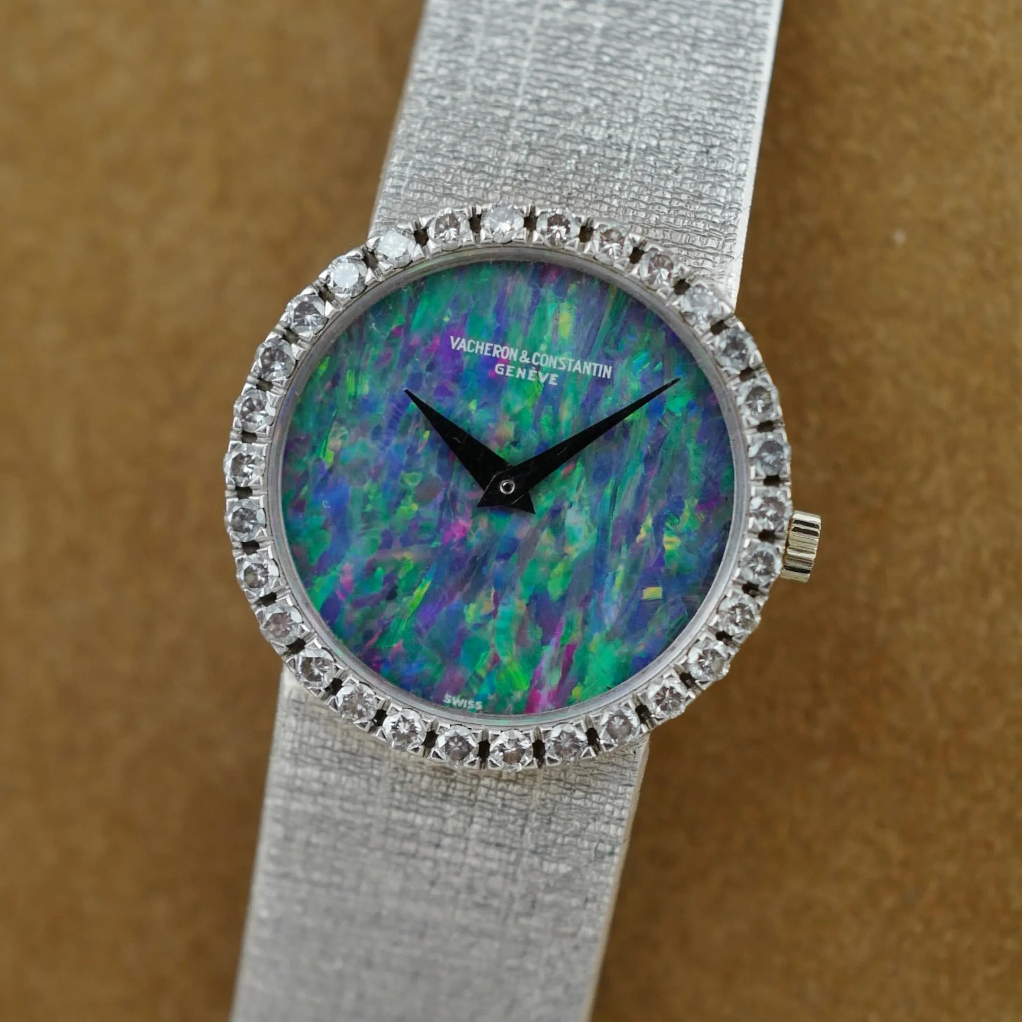 Vacheron Constantin White Gold Bracelet Watch with Diamonds and Opal Dial