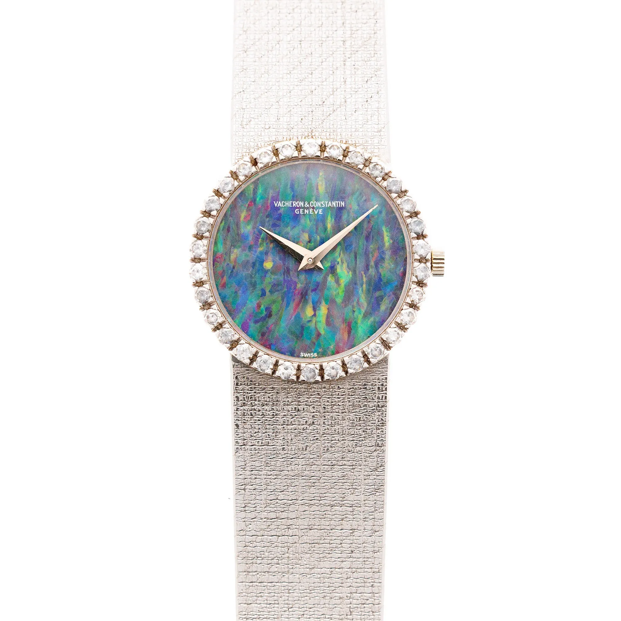 Vacheron Constantin White Gold Bracelet Watch with Diamonds and Opal Dial