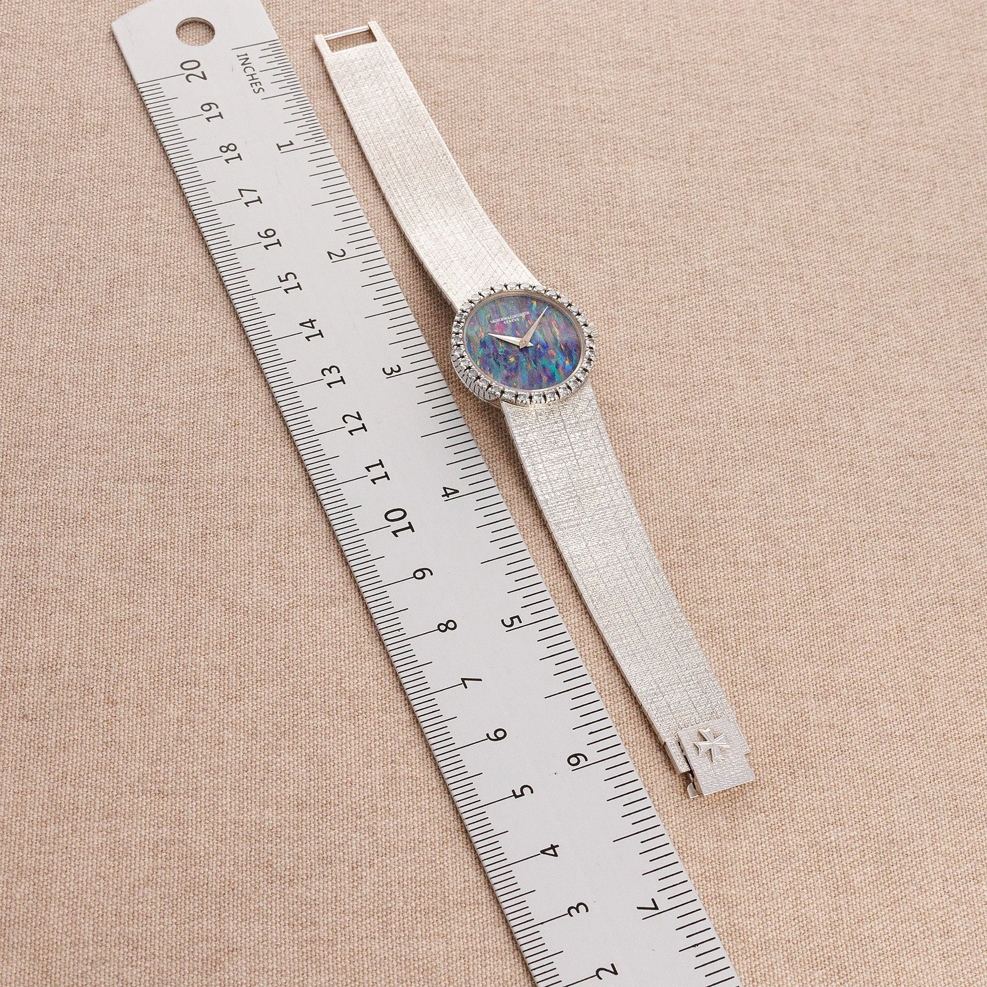 Vacheron Constantin White Gold Bracelet Watch with Diamonds and Opal Dial