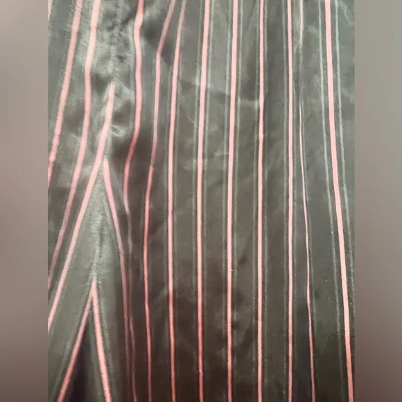 Vintage (1990s) Victoria’s Secret black and pink striped satin-like pajamas
