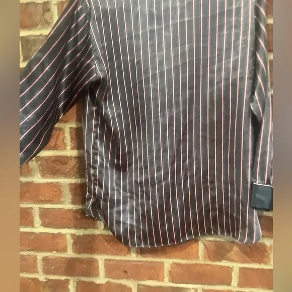 Vintage (1990s) Victoria’s Secret black and pink striped satin-like pajamas
