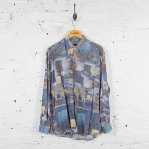 Vintage Abstract Pattern Shirt - Blue - L