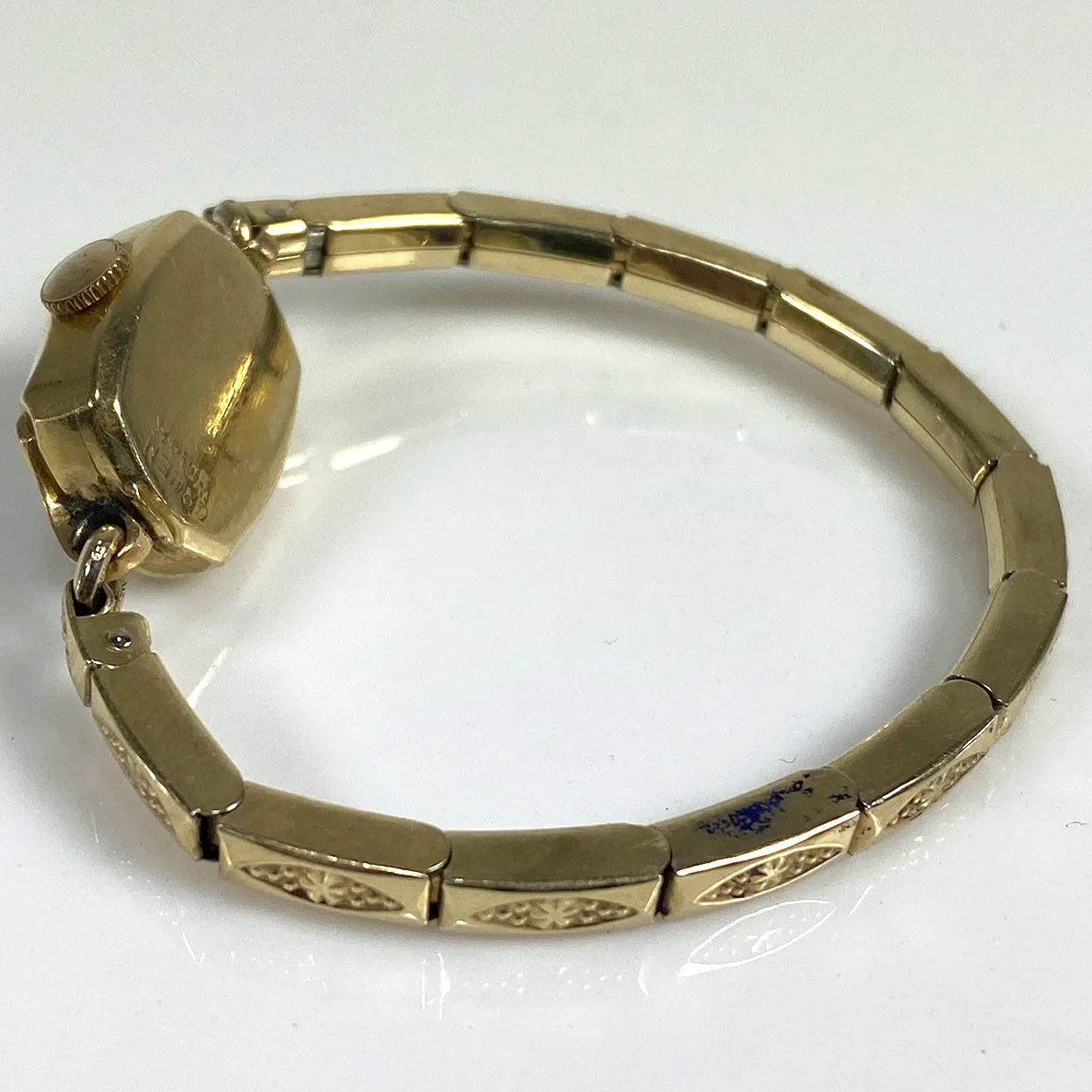 Vintage American Gruen 14k Yellow Gold Precision Speidel Band Lady's Wristwatch