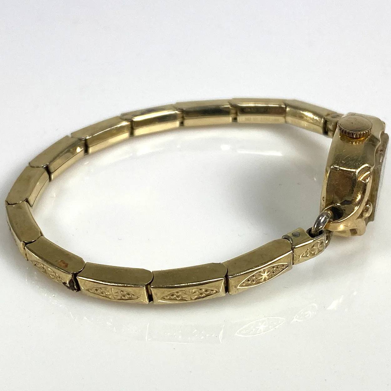 Vintage American Gruen 14k Yellow Gold Precision Speidel Band Lady's Wristwatch