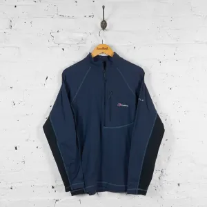 Vintage Berghaus 1/4 Zip Up Extrem Light Nylon Fleece - Grey - L