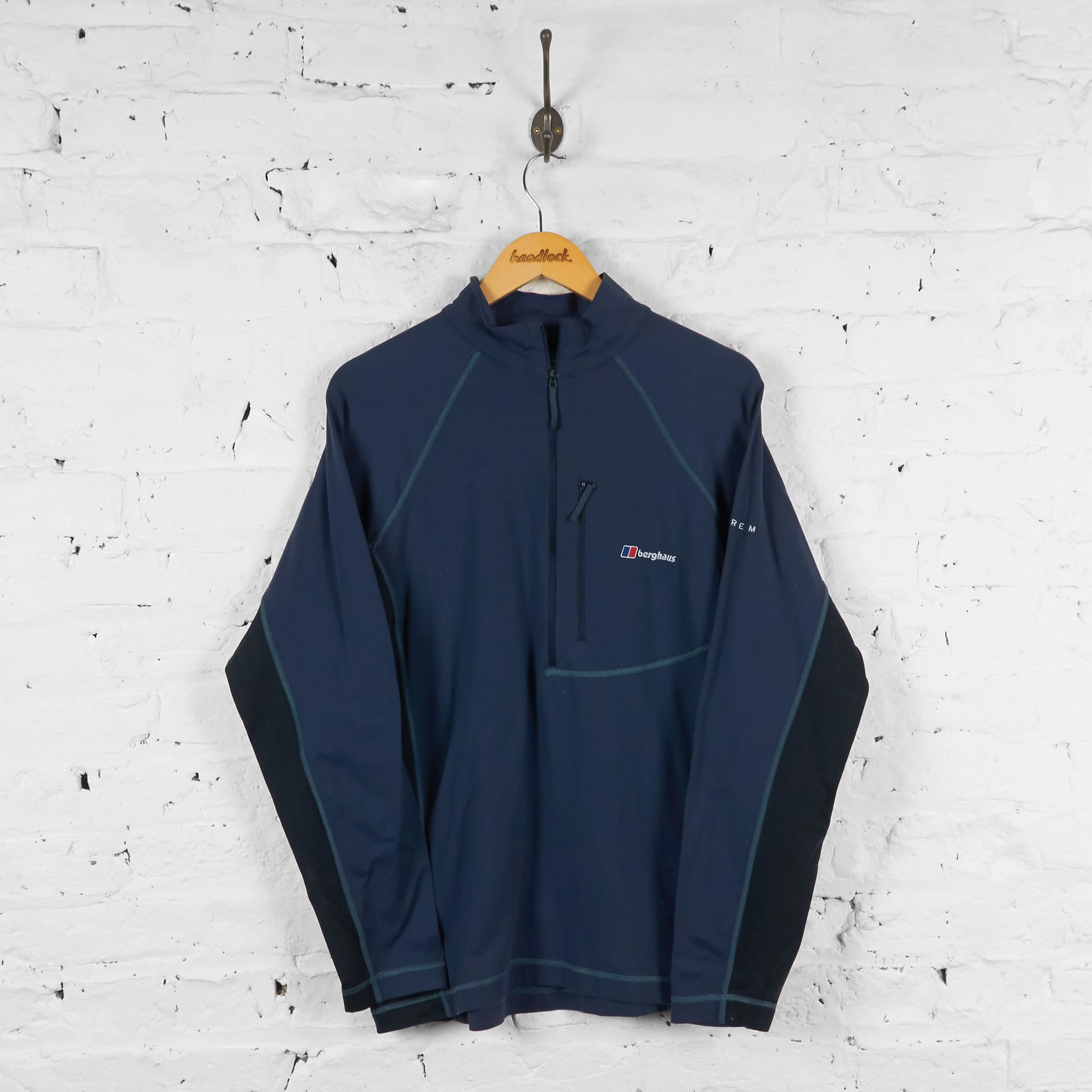 Vintage Berghaus 1/4 Zip Up Extrem Light Nylon Fleece - Grey - L