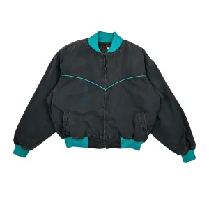 Vintage Bull Skull Dreamcatcher Charcoal Bomber Jacket - XL